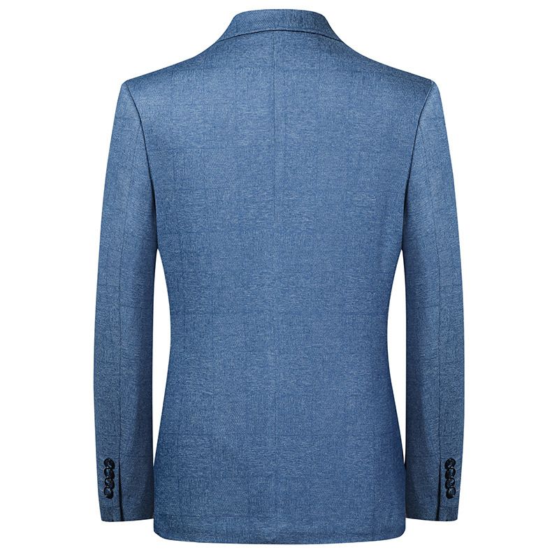 Blazer Esportivo Masculino Banquete Fino Elástico Fácil Cuidar Dois Botões - Azul