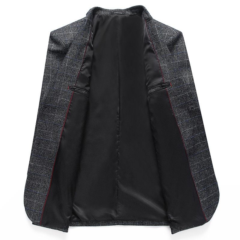 Blazer Esportivo Masculino Com Dois Botões E Bolsos Aba Gola Plana Elegante - Cinza