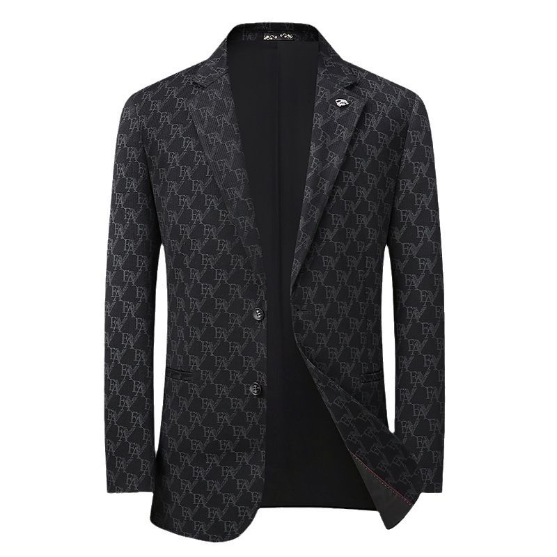 Blazer Esportivo Masculino Com Dois Botões Soltos Estampa Floral Listra Elegante Tamanho Grande