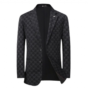 Blazer Esportivo Masculino Com Dois Botões Soltos Estampa Floral Listra Elegante Tamanho Grande