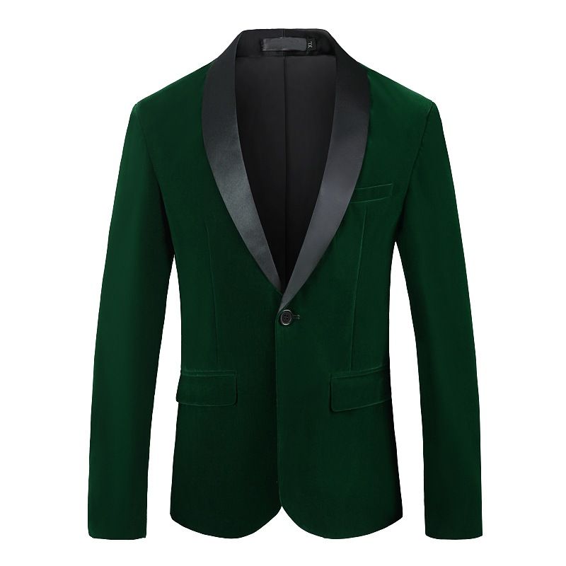 Blazer Esportivo Masculino Extragrande Casaco Com Um Botão Veludo Cotelê Xale Lapela Bolsos Aba