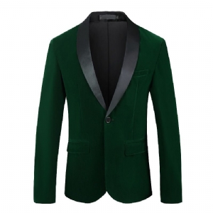 Blazer Esportivo Masculino Extragrande Casaco Com Um Botão Veludo Cotelê Xale Lapela Bolsos Aba