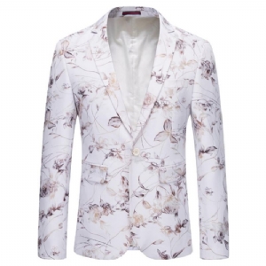 Blazer Esportivo Masculino Moda Floral Padrão Individualidade Empresarial Moderno Com Um Botão