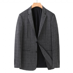 Blazer Grande E Alto Masculino Casaco Esportivo Solto Com Dois Botões Bolso Gola Plana Xadrez