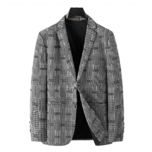 Blazer Grande E Alto Masculino Casaco Esportivo Solto Xadrez Com Dois Botões No Bolso