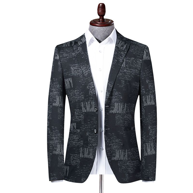 Blazer Masculino Casaco Esportivo Color Block Slim Casual Dois Botões - Preto