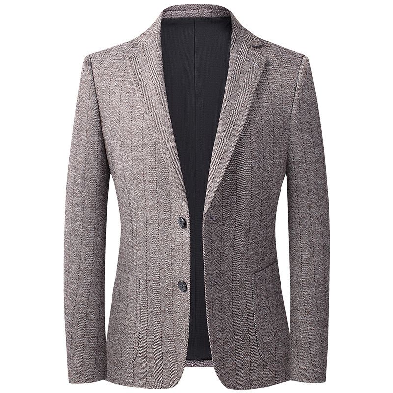 Blazer Masculino Casaco Esportivo Tricotado Lã Slim Casual Dois Botões