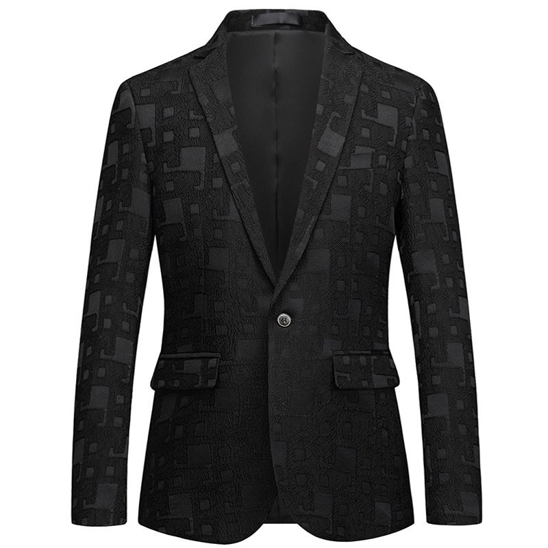 Blazer Masculino Esportivo Casaco Casual Moda Floral Padrão Um Botão Fino