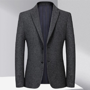 Blazer Masculino Esportivo Casaco Lã Empresarial Moderno Slim Dois Botões