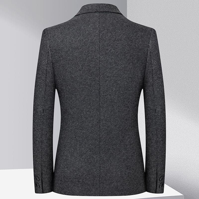 Blazer Masculino Esportivo Casaco Lã Empresarial Moderno Slim Dois Botões - Cinza