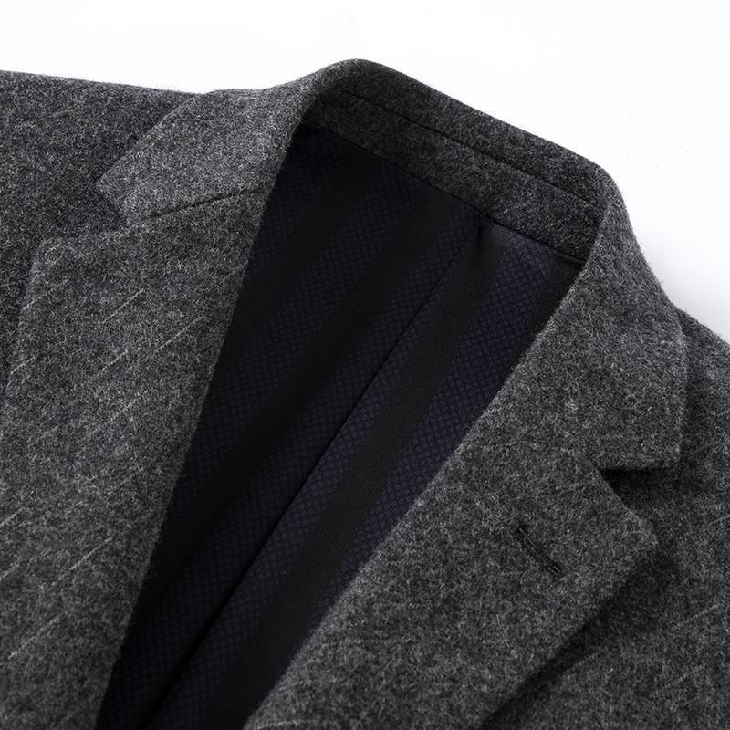 Blazer Masculino Esportivo Casaco Lã Empresarial Moderno Slim Dois Botões - Cinza