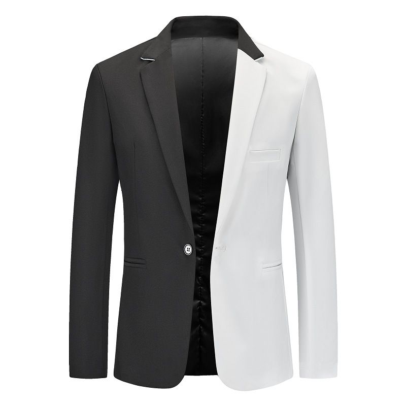 Blazer Masculino Esportivo Casaco Moderno Elegante Cor Bloco Casual Um Botão