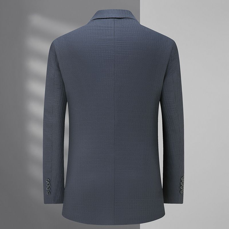 Blazer Masculino Esportivo Casaco Moderno Xadrez Solto Com Dois Botões Tamanho Grande - Azul