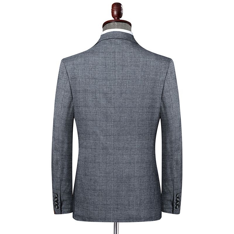 Blazer Masculino Esportivo Xadrez Slim Business Moderno Dois Botões - Cinza