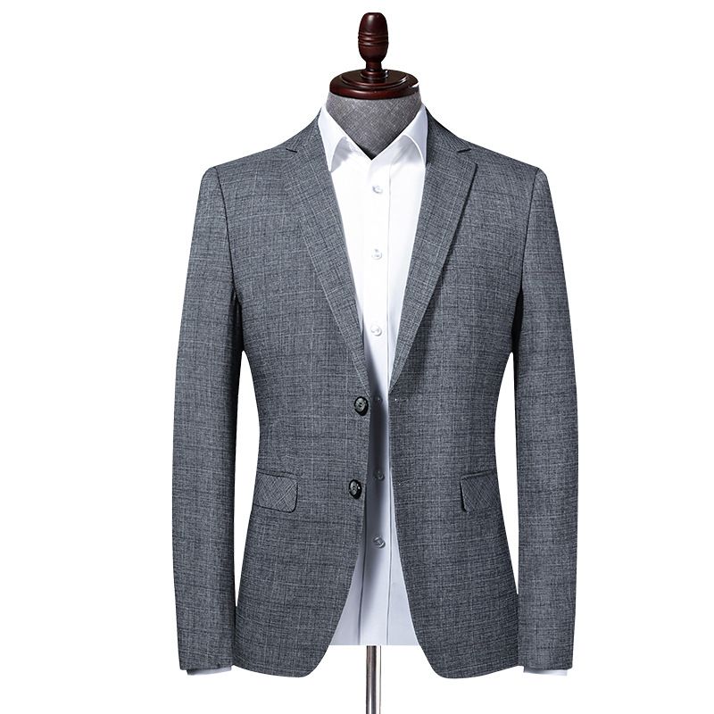 Blazer Masculino Esportivo Xadrez Slim Business Moderno Dois Botões - Cinza