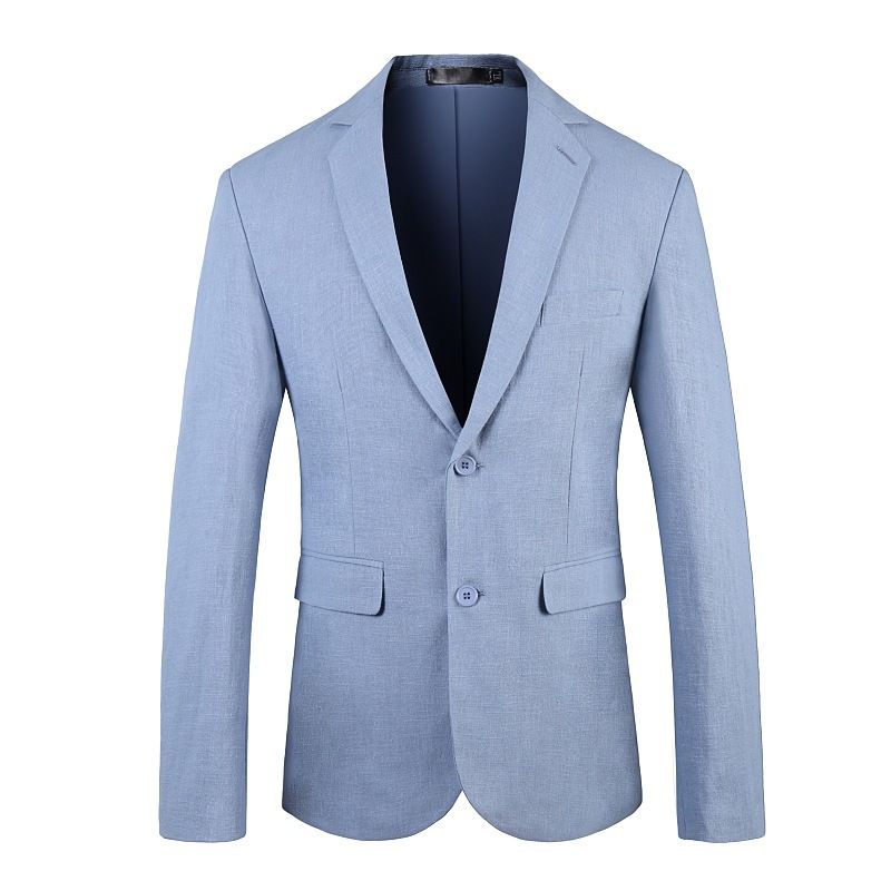 Blazer Masculino Grandes Casaco Esportivo Peito Único Dois Botões Cor Sólida Conjunto Aba Bolso Gola Plana