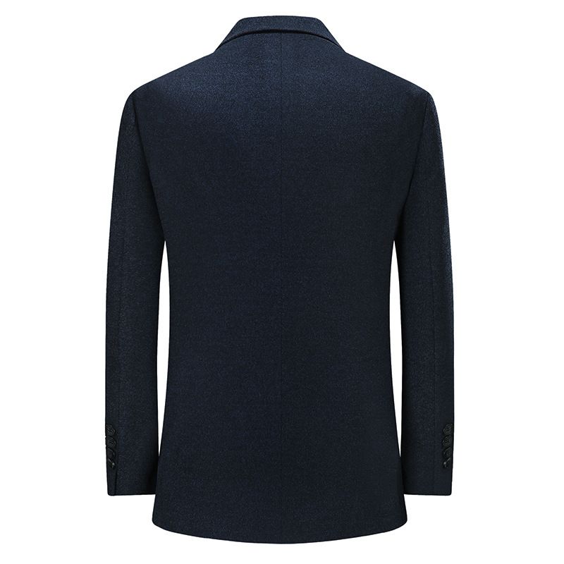 Blazer Masculino Grandes Esporte Casaco Casual Negócios Moderno Dois Botões Lapela - Azul Escuro