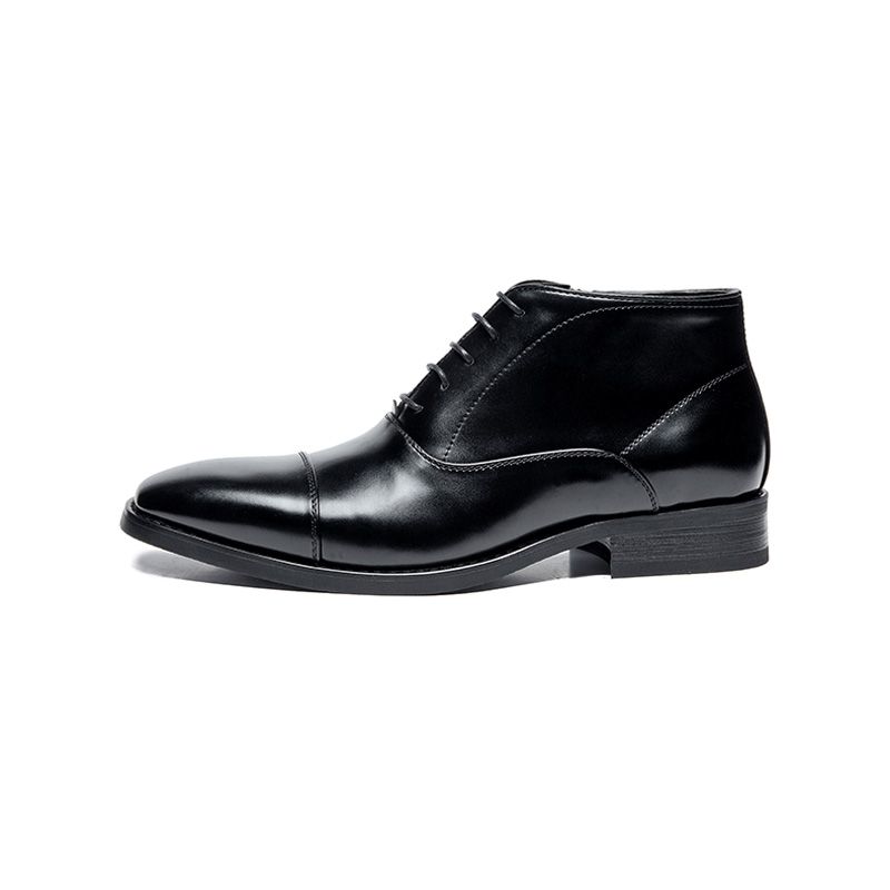 Botas Martin Sapatos Formais Masculinos Com Cadarço E Zíper Lateral - Preto