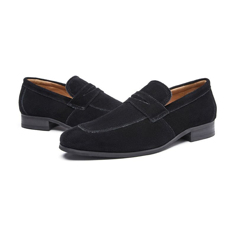 Mocassim Masculino Nubuck Couro Vaca Salto Ferradura - Preto