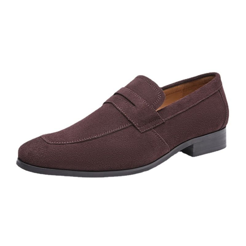 Mocassim Masculino Nubuck Couro Vaca Salto Ferradura - Marrom