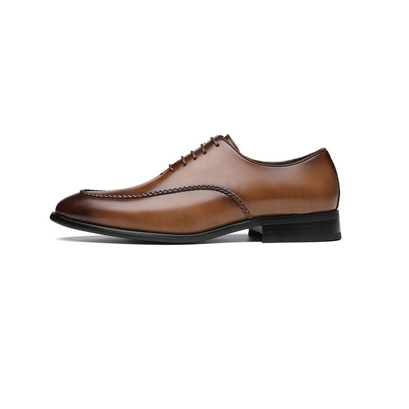 Sapatos Formais Masculinos Oxford Business Modern Retro Cinzelado Toe - Marrom