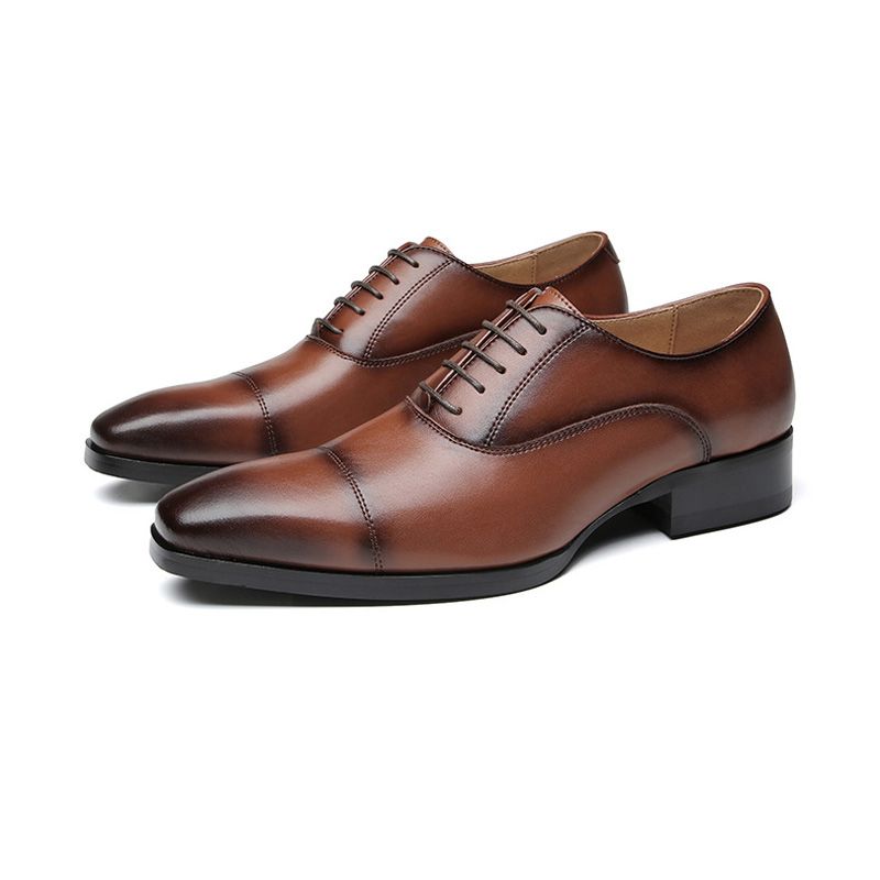 Sapatos Formais Masculinos Oxford Cap Toe Couro