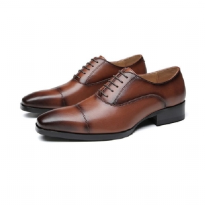 Sapatos Formais Masculinos Oxford Cap Toe Couro