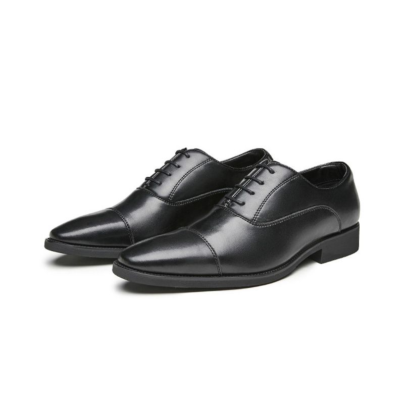 Sapatos Formais Masculinos Oxford Com Cadarço E Bico Fino - Preto