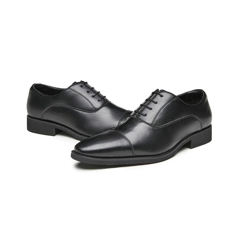 Sapatos Formais Masculinos Oxford Com Cadarço E Bico Fino - Preto