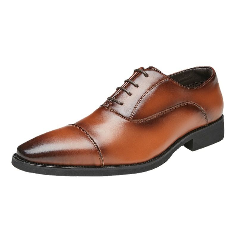 Sapatos Formais Masculinos Oxford Com Cadarço E Bico Fino - Marrom