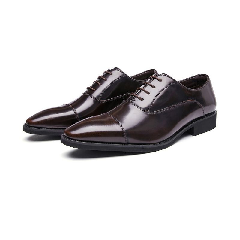 Sapatos Formais Masculinos Oxford Couro Vaca Bico Fino