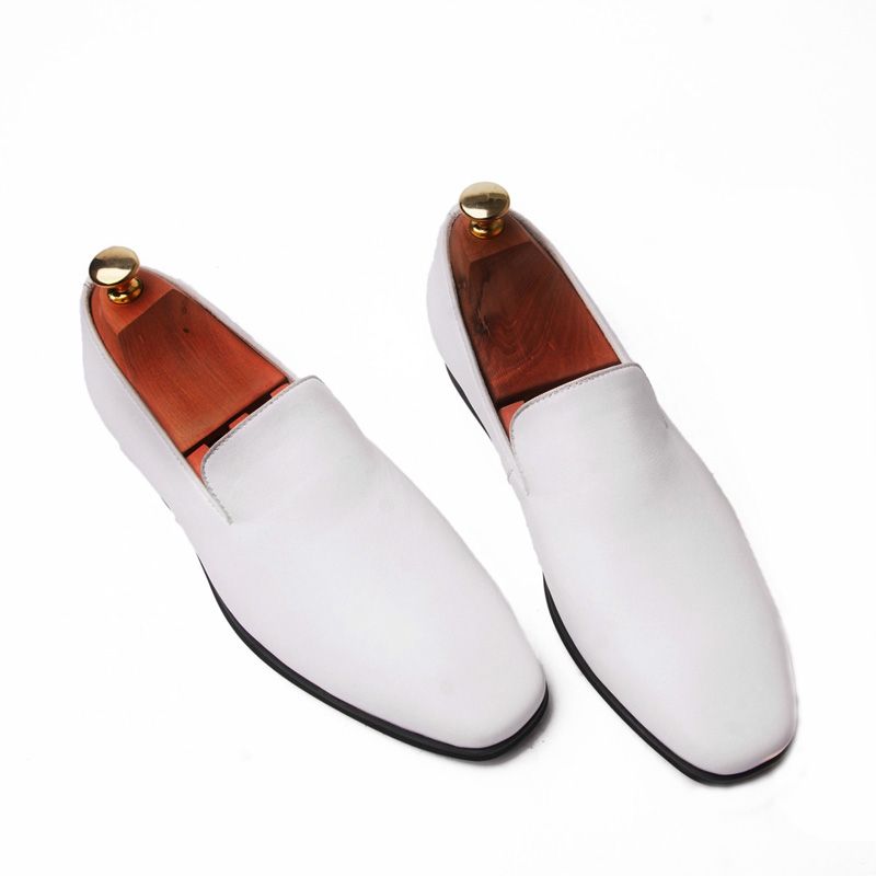 Sapatos Sociais Masculinos Couro Vaca Mocassim Casamento - Branco