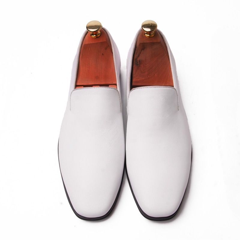 Sapatos Sociais Masculinos Couro Vaca Mocassim Casamento - Branco